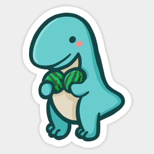 T-Rex with melons, Derpy Dino, Dinosaur Sticker